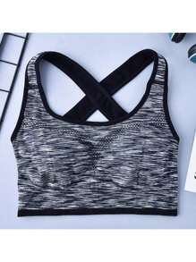 TRUMOVE Brassiere Deportivo para Mujer con Diseño de Color Degradado Sin Armazón Antichoque Absorbente Transpirable y Anti-humedad con Reducción de Vibraciones Moldeante y Aglomerante Correas Cruzadas en la Espalda Ropa Deportiva Superior para Mujer,top deportivo mujer,ropa deportiva de mujer,tops deportivos para mujer,top deportivo,tops de mujer,gym,brassieres de mujer - Gris - Ver 10