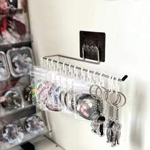 1 件/2 件壁挂式钥匙扣展示架，多功能存储整理器，用于徽章、饰物、珠宝、发饰 - 节省空间