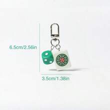 1pc Creative Mahjong Charm Pendant, Simple Backpack Key Chain Decoration, Gift, Daily Accessories, Student Supplies, Chinese Style
