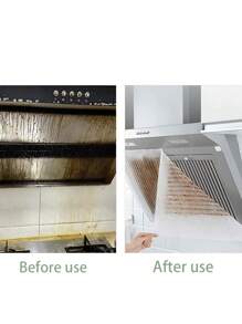 24pcs/12pcs Disposable High Performance Oil Absorbing Odorless Kitchen Cooker Vent Filter Papers, Universal Size With Hook And Loop Adhesive Protective Film