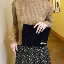 1 件带拉链的灯芯绒旅行化妆包，非常适合美容必需品、防水化妆包、口红包、女士化妆包、小包收纳化妆盒、铅笔盒化妆刷架、洗漱包、化妆包情人节礼物 - 彩色 - 查看 6