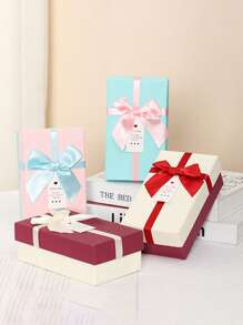 1 pieza Caja de regalo elegante, caja de regalo con lazo rectangular, caja de recuerdos, caja de regalo minimalista para lápiz labial/perfume, regalo de cumpleaños, gran artículo para regalo