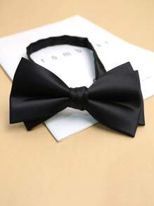 1 件纯色涤纶勃艮第黑色领结，适合婚礼，四季男士领带 - 彩色 - 查看 15