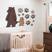 1 件卡通泰迪熊墙贴适用于儿童房间装饰，PVC 防水墙贴适用于家居装饰