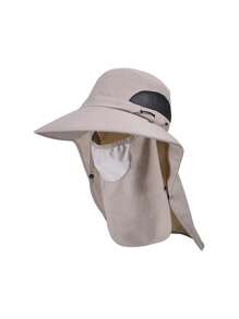 1 pieza Sombrero ancho casual para hombre, sombrero de cubo transpirable para protección solar en exteriores y viajes en bicicleta