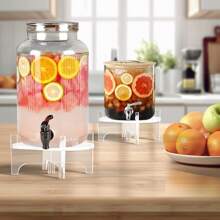 7.87英寸亚克力饮料分配器支架，可放置饮料罐和水壶，落地式分配器底座，适用于派对、家庭、餐饮活动 - 透明 - 查看 10