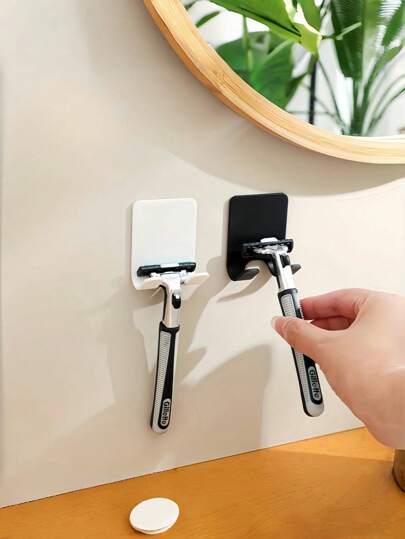 10 件装多功能电源插头挂钩，无需钻孔的手动剃须刀挂钩，剃须刀收纳架