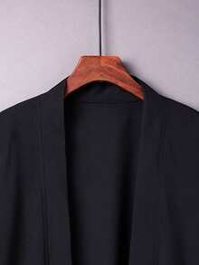 Japanese-Style Hanfu Inspired Long Yukata, Solid Color Versatile Mid-Length Robes Coat, Cosplay Outerwear,Kimono