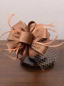 Elegant Ladies Small Hat, British Style Fascinator Headpiece, Vintage Lady's Hat Suitable For Party, Tea Party, Wedding Photo Shooting, Decorated Headwear With Veil