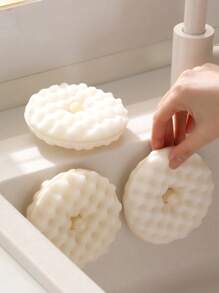 3D Honeycomb Dishwashing Sponge Set - Polyurethane Double-Sided Scouring Pads For Kitchen Cleaning With Suction Cup - 1 Set - Multicolor - View 5