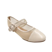 Ballerines semi-transparentes pour femmes avec sangle réglable, marque JZ Brothers - Beige - Voir 1