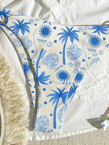 Bikinx Women's Underwire Holiday Print Bikini Tassel Lace-Up Swimwear Set - Multicolor - View 4