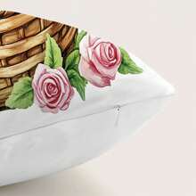 1 件复活节篮子郁金香印花靠垫套，柔软桃色天鹅绒面料，45*45 厘米枕套，室内装饰派对装饰，装饰枕套礼物 - 彩色 - 查看 9