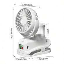 4-Speed Spray Fan With Charging Capability, Mini Fan With Pedestal Clip, Suitable For Home And Office Use, Compact For Outdoo