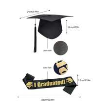 2pcs/Set Graduation Cap Tassel, Graduation Sash, University Graduation Party Supplies - Black - View 5