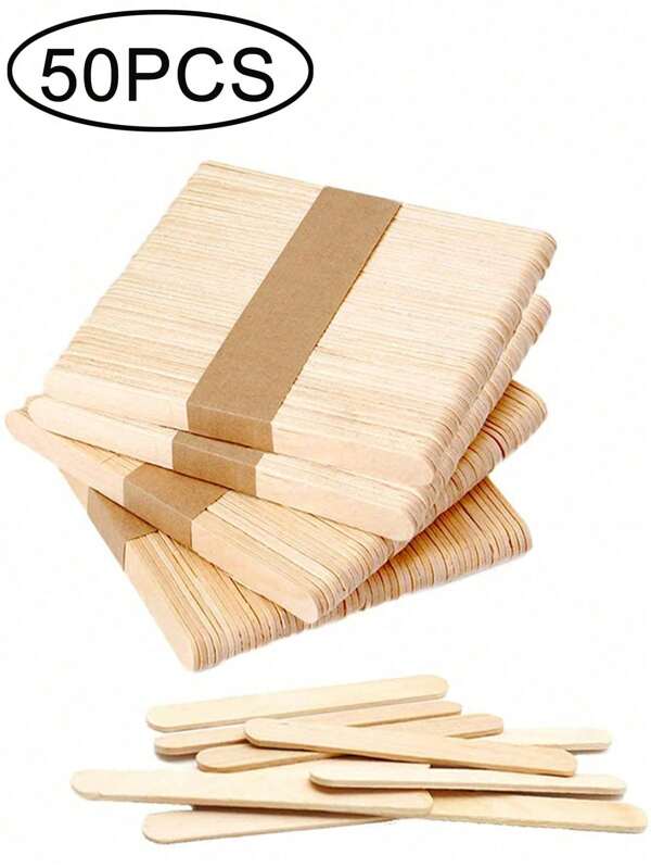 200pcs Craft Stick Ice Cream Natural Wooden Stick Cake Tool Wooden Stick DIY Self-Service Snack Stick, Ice Cream Stick For DIY Wooden Craft Waxing Products Home Art Projects, Art Supplies