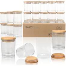ILIVIXAY 20 Pack 7 OZ Clear Thick Glass Candle Jars With Lids - Bulk Empty Candle Jars For Making Candles - Spice, Powder Containers. - Clear - View 1