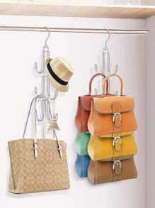 1pc 360 °Rotatable Metal Purse Hanger Organizer - Keep YourHandbags Visible, In Good Condition, And Save Space WithThis Space-Saving Backpack Rack In Silvery Color