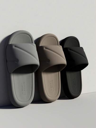 男士厚底家居拖鞋，浴室淋浴耐磨柔软舒适，可在室内外穿着，纯色简约拖鞋适合男士，淋浴鞋