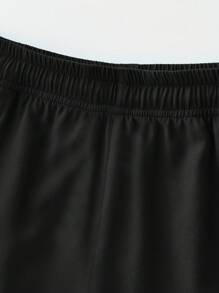 2件套青少年男童运动跑步5英寸休闲短裤，夏季 - 深灰色 - 查看 6