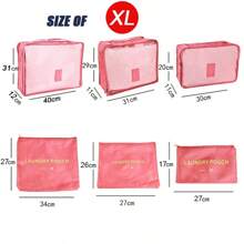 Large Size Travel Organizer 6 Pieces, Portable Suitcase Organizer, Clothes, Shoes, Makeup Bag, Luggage Organizer, Travel Storage Bag