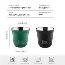 Bincoo Stackable Insulated Espresso Cups Set,2 Pack Stainless Steel Double Wall Insulated Coffee Cups Demitasse Cups For Drinking