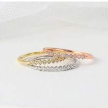 1PC Unisex 2mm Luxury Stainless Steel Men Women Statement Cubic Zirconia Rings Gold Silver Color US Size 5 6 7 8 9 10