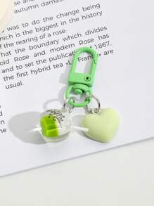 1pc Multi-Color Keychain, Acrylic Heart-Shaped Glow-In-The-Dark Bicolor Coffee Cup Bag Car Decor Pendant