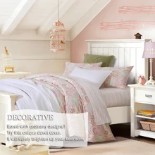 LISSTHER 3pcs 600 TC Duvet Cover Set (Without Core), Vintage Classic Paisley Print, Soft Breathable & Skin-Friendly Bedding Set,  Include 1 Duvet Cover And 2 Pillow Case, Suitable For Home, All-Seasons - 粉色 - 查看 2