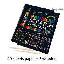 10pcs 20pcs 50pcs 100pcs DIY Scratch Paper Art Set Square Rainbow Magic Scratch Paper Drawing Card Notes For Children Party Supplies Home Decoration Black Scratch It Off Art Crafts Kits With Wooden Stylus For Teenager Halloween Christmas Birthday Gift Decorate Party Favor Game Project Kit Thank-You Card Handmade Relieve Stress