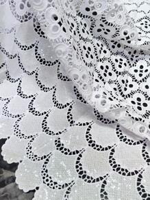 5 Yards Pure White Cord Lace Fabric With Sequins Dry Laces Milk Silk Fabrics Mali Women Wedding Bride Sewing Material
