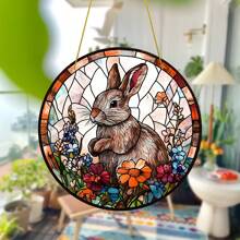 复活节兔子亚克力捕捉太阳装饰品，用于春季树挂，复活节快乐家居和派对装饰品，篮子填充物和礼物，适合儿童、家人和朋友 -2D