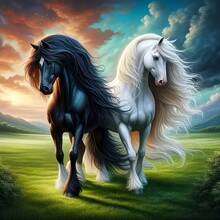 Zestaw do malowania diamentami 5D DIY, czarno-biały koń, pełna mozaika diamentowa, akrylowy okrągły diament, dekoracja ścienna z motywem zwierzęcym, odpowiedni do domu i biura