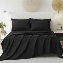 5/7 Piece Solid Color Bed Comforter Set Queen, Creative Geometric Pattern Design, Soft And Comfortable Summer Bedding Set.Bed In A Bag For All Seasons, Includes Comforter, Flat Sheet, Fitted Sheet, Pillowcases,  Ideal Gift.