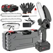 Mini Cordless Chain Saw Electric, 6 Inch Handheld Electric Chain Saw, 2 Batteries And 2 Handheld Portable Chain Saw, A Pair Of Goggles And A Pair Of Gloves For Trees, Yard, House And Garden. Father's Day Gift, Holiday Gift, Birthday Gift - Multicolor - View 14