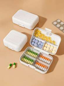 Portable Travel Mini Pill Box, Pill Box, Small Pill Box|Weekly Pill Organizer For Travel, 7-Day Pill Box Organizer, 7 Compartment Pill Box, Waterproof And Moisture Resistant Pill Organizer, Travel Pill Box Dispenser, Fish Oil, Supplement Medication Organizer Dispenser For Pocket, Wallet, Travel Pill Box,Storage Box, Weekly Medication Box, Portable Medication Box - Multicolor - View 3