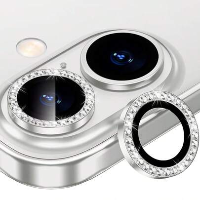 Tương thích với iPhone 17/17 Pro/17 Pro Max/17 Air/16/16 Plus, miếng dán bảo vệ ống kính camera hình nhẫn kim cương lấp lánh, độ cứng 9H, chống trầy xước, phụ kiện điện thoại thời trang, tương thích với ốp lưng, bộ 3 miếng.