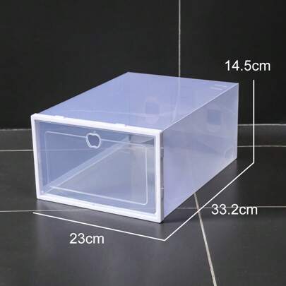Caja de almacenamiento de zapatos apilable transparente, caja de zapatos de plástico, caja de almacenamiento de zapatos con tapa, vitrina de exhibición de zapatos deportivos apilable, adecuada para guardar zapatos y juguetes en el hogar