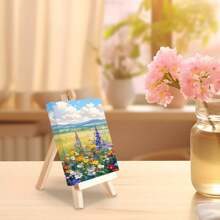 12PCS 10X10Cm Mini Canvas Art Boards & Easels & Brushes Sets Canvases Boards,Back To School,School Supplies - White - View 5