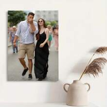 1幅定制无框帆布海报 - 个性化照片墙饰，送给亲朋好友的完美礼物，圣诞节、新年、周年纪念日节日礼物，时尚家居装饰，夏季假日 - 彩色 - 查看 3