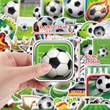 50 件足球贴纸乙烯基美学贴纸剪贴簿、日记、保险杠、滑板、水瓶、卡通、安全帽、汽车贴纸和贴花 - 彩色 - 查看 2
