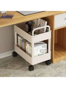 1 件 2 层储物车 - PP 材质，多用途，适用于办公室、厨房、浴室和卧室组织户外装饰