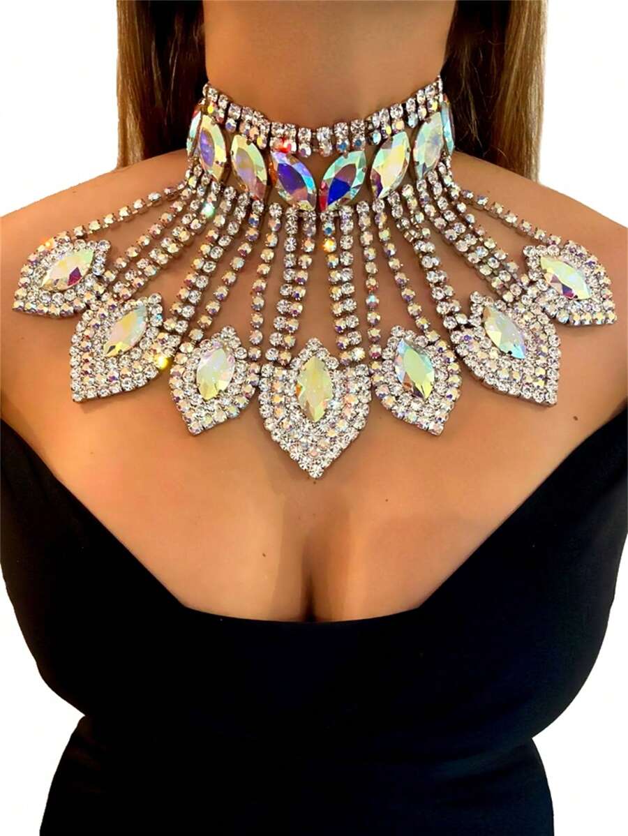 Fashionable & Elegant Crystal Pendant Necklace, Suitable For Balls