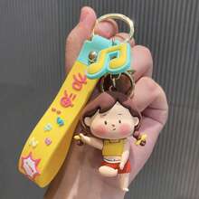 1pc Sports Girl Keychain, Fashionable & Delicate Bag Pendant Charm, Personalized Cartoon 3D Car Key Chain - Multicolor - View 12