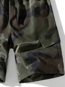 Men's Casual Camo Print Loose Lightweight Bermuda Shorts, Versatile Summer
