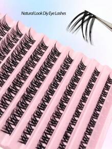 Asiteo 120pcs Individual False Eyelashes, D Curl, Varying Lengths, Fluffy & Natural, Suitable For Beginners DIY Eye Makeup At Home, Eyelash Clusters, Individual False Lashes - Black - View 2