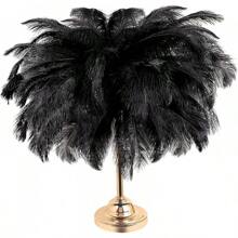 30 Pcs 14-16 Inches Large Natural Ostrich Feathers Bulk For Centerpieces For Wedding Party Centerpieces Home Decoration Flower Arrangement (Black) - Black - View 1
