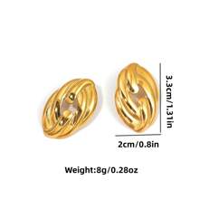 1 Pair Minimalist Asymmetrical Geometric Stainless Steel Earrings, Versatile For Women Daily Or Commuting Fashion Wear