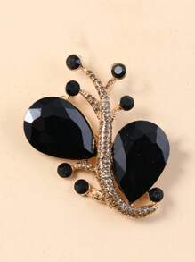 1pc Creative Fashion Jewelry Crystal Hollow Corn Brooch, Elegant Accessory