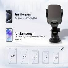 2025WLPower 15W Rapid Wireless Car Charger Mount - Automatic Sensing, 360 Degree Adjustable Phone Holder For Hands-Free Driving - Universal Fit For IPhone 15, 14, 13, 12, 11 Pro Max, Xs, Galaxy S24 Ultra, S23, S22, S21, S20, S10+, Valentine's Day Gifts